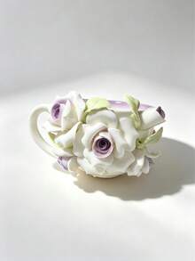 Handmade Rose Flower Embossed Mug, 3D Floral Ceramic Mug, Elegant Rose Tea Cup, Perfect Gift For Friends, Birthday, Office Coffee Mug - Multicolor - View 14
