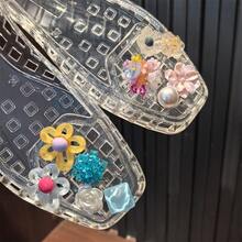 Transparent Textured Sequin Shoe Flower Decorations, Beaded Flower And Faux Pearl Bow Combination Set, High-End Shoe Accessory, With A Variety Of Styles That Can Be Freely Combined, Suitable For Festive Occasions, Seaside Vacations, Daily Outfit Transformation, Party Looks, And Festive Gifts To Showcase A Unique Fashion Taste - A套裝 - 查看 3
