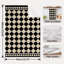 2pcs Geometric Pattern Printed Microfiber Kitchen Towels, 40*60cm Absorbent Dish Cloths, Suitable For Kitchen, Bathroom, Housewarming Gifts, High Value - Multicolor - View 2