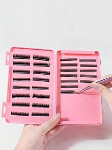 1pc Colorful Nail Art False Eyelash Storage Box, Portable Flip-Cover Nail & Lash Display Case - Multicolor - View 4