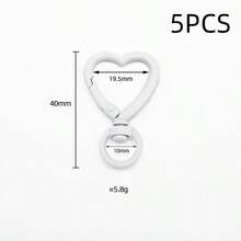 5 piezas Anillos de llave con broche de langosta en forma de corazón giratorio de colores, conector de resorte, hebilla de resorte en forma de corazón rojo pequeño, accesorios de joyería DIY, anillo abierto de corazón esmaltado para llavero, adecuado para bolsos, correas de perro, llaves, fabricación de joyería DIY - llavero de amor - Ver 12