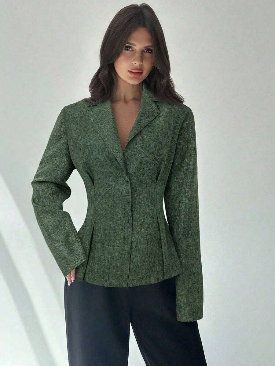 Women Blazers - 軍綠色 - 查看 1