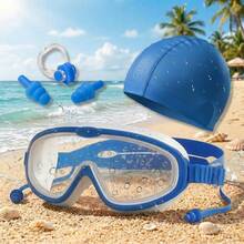 4-In-1 Swimming Gear Set: PU Swim Cap, Anti-Fog Goggles, Nose Clip & Ear Plugs – Waterproof Adult Swimming Essentials Kit, 8 Colors Available - Multicolor - View 4