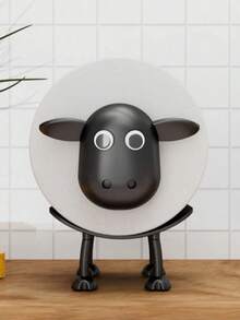 1pc Cute Sheep Shaped Toilet Paper Holder, Stand Or Wall-Mounted, Multi-Functional Tissue Box And Towel Rack, 3D Cartoon Design, Fun Bathroom Decor, Housewarming Gift, Space-Saving Plastic Bathroom Accessory, Bathroom Decoration, Holiday Essential, Kitchen Accessory, Home Decor - Multicolor - View 13