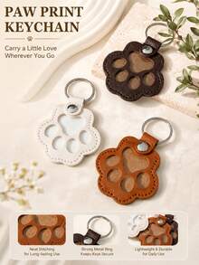 1pc Commemorative Leather Pet Hair Keepsake Bag - Multipurpose Portable Keychain, Suitable For Cats And Dogs, Pet Memorial Hair Storage Box - Multicolor - View 8