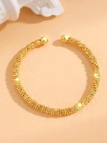 3pcs Fashionable Personalized Asymmetrical Bracelet And Earring Set, Suitable For Daily Wear And Holiday Gifts - Gold - View 6