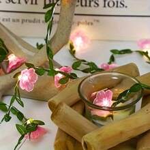 20 Luzes de Vinha de Sakura LED, Galhos Flexíveis, Alimentado por USB, 8 Modos de Iluminação, Adequado para Quarto, Festa de Casamento, Feriado e Decoração DIY - Lanterna de glicínia com flor de cerejeira - Visão 8