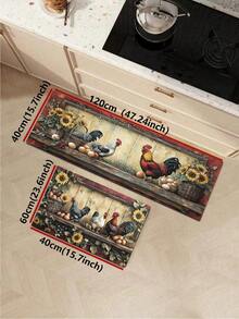 1pc Kitchen Rug, Thickened Anti-Slip Kitchen Mat, Suitable For Sink, Laundry Room, Office And Table - Multicolor - View 11