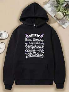 Compatible With 1 Men's Heavyweight Hoodie - Indigenous Inspired Graphic Print With Feather Design, Black With Red And White Lettering, Front Pocket, Regular Fit, Casual Outdoor Sweatshirt_089 - 黑色 12 - 查看 7