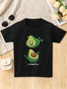 Women's Funny Avocado Graphic T-Shirt, Made Of Quality Fabric, With Unique Graphic Print, Casual And Breathable. - Black - View 2