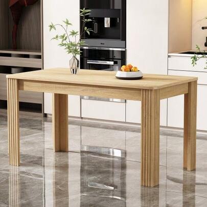 Esszimmertisch, Zeitgemäßer Esstisch, Robuster Esstisch, Tisch Mit Vier Beinen, Eichenholztisch, Rechteckiger Esstisch, Kaffee-Freizeittisch, Modern Einfacher Esstisch, Eichefarben[OLD SKU:WF312300AAE]