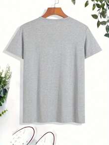 Camiseta de manga corta con cuello redondo para hombre, estilo casual de verano, estampada con las palabras Loose lips sink ship - mezcla de poliéster, ligeramente elástica, tejido de - Negro - Ver 10