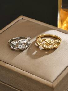 Kupfer-Inlay-Ring mit kubischem Zirkonia, einzigartigem Tränen- und geometrischem Waben-Design, exquisiter und eleganter Stil. Ein perfektes Geschenk für Freunde oder Freundinnen, die einen sanften Luxus-Look lieben, oder eine kleine Belohnung für sich selbst. Geeignet für den täglichen Gebrauch, wird nicht ungenutzt bleiben. - Tropfenform - Übersicht 3
