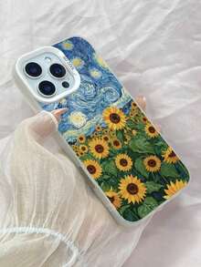 LY574 Vincent van Gogh La noche estrellada Girasoles Caja del teléfono,Funda para iPhone 11 12 13 14 15 16 17 Pro Max 7 8 14 15 16 Plus Air 16e XR X XS Max para Galaxy A03 Core A03S A02S M02S F02S A04E M04 F04 A04 A05S A05 A06 A12 M12 F12 A13 A04S A15 A16 A24 M34 A34 A25 A32 A35 A55 A54 A50 Pura 70 Pro Ultra para Honor 90 GT Magic6 Magic7 Pro X5 Plus X5B X6B X6C X7A X7B X7C X8A X9A X8B para Redmi Note 13 14 10 11 12 Pro Plus 14C 14R 12C 9 9A Mi 15 14 13 12 Ultra 15S Pro para Pixel 6A 7A 7 8 Pro para Moto G34 G54 G84 G86 G05 G10 G24 G13 G14 G15 G22 G35 G56 para Vivo Y17 Y35 Plus Y36 Y37 para OPPO A5 Pro 5G A58 A35 2021 A72 A96 A97 A32 A55 A57 A16 Reno10 Reno11 Reno12 Reno13 Reno14 Reno7 Pro Plus Find X8 Ultra X8s Plus, cubierta de teléfono de parachoques a prueba de golpes de TPU suave mate IMD duro delgado de moda + PC - Plateado - Ver 5