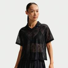 Nike 女士 AS W NK STREET LACE POLO JSYPOLO 针织翻领短袖T恤 TIF0521-010 - 黑色 - 查看 3