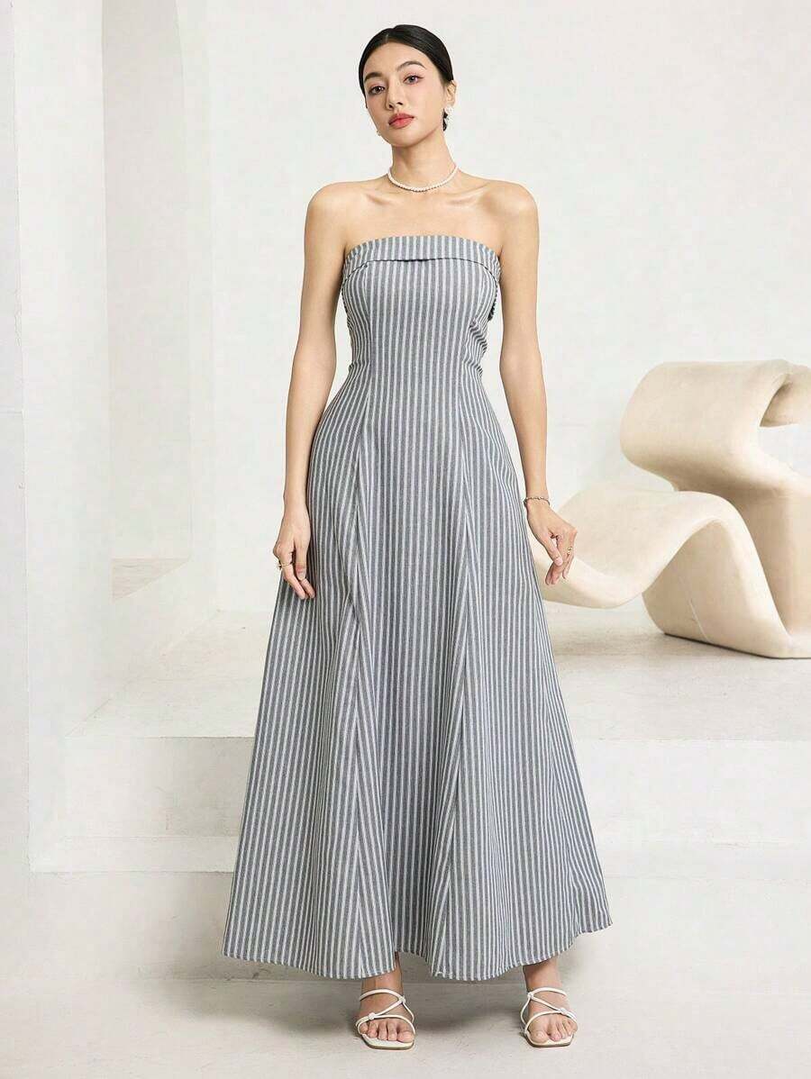 Women Midi Dresses - 灰色的 - 查看 1