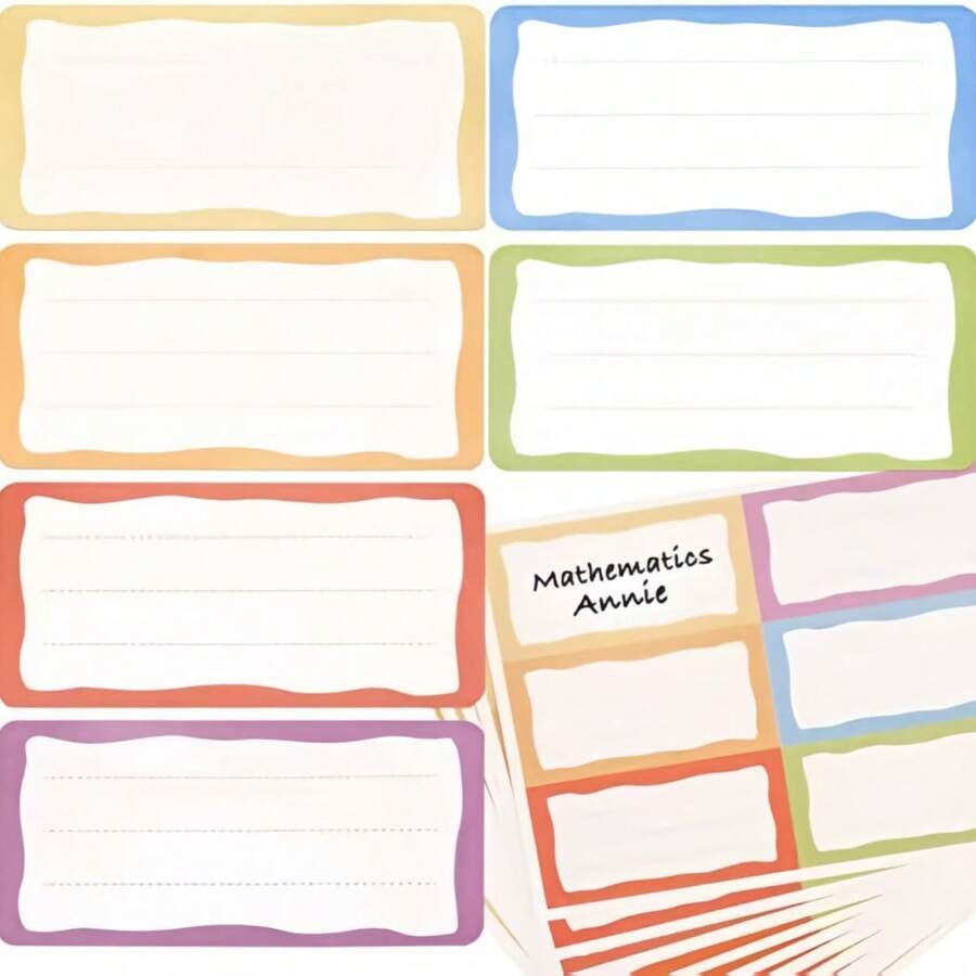60/120pcs Colorful Adhesive Labels, Suitable For Writing Names, Scrapbooking, Moving Boxes, Gift Bags, Books, Notebooks, School, Office, Home, Kitchen - Rectangle - View 1