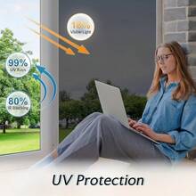 30/60cm Sunscreen And Heat-Insulating Glass Sticker, One-Way See Through Privacy Window Film, Electrostatic Adsorption Window Sticker, Home Office Bathroom Window Sunshade Film - Multicolor - View 4
