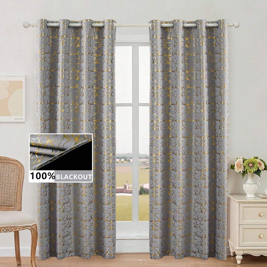 1 pieza/2 piezas Cortinas opacas/Cortinas con estampado de mármol en lámina/Diseño con ojales en la parte superior/Múltiples colores y tamaños disponibles/Cortinas 100% opacas/Protección de privacidad/Bloqueo de luz solar y oscurecimiento de la habitación/Cortinas para sala de estar, dormitorio, estudio/Cortinas para días festivos/Cortinas gris oscuro