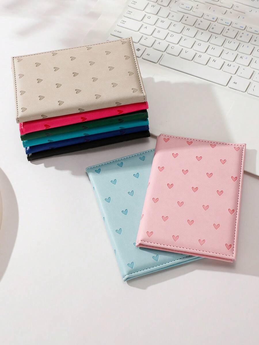 1pc Heart-Shaped Passport Cover, Protective Passport Holder, Portable Travel Card Case - Multicolor - View 1