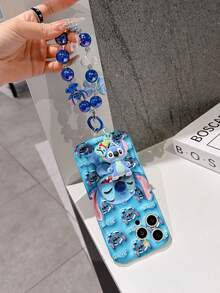 Disney Has Authorized, Phone Case - Chain Set, The Stitch Lilo & Stitch 3D Phone Case Plus A Silicone 3D Stitch Bracelet With Metallic Ring Removable Bracelet, Stitch And Angel Pattern, Compatible With Iphone17/16/15/14/13/12/11/XS/XR/X Plus Pro Max, A Stylish Cartoon Phone Case, The Perfect Gift Choice, Phone Protection, Durable Phone Cover, Great Gift For Friends And Family. - trắng - Xem 3