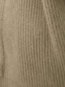 High Neck Pullover Dress, Solid Color Casual Ribbed Slit Everyday Wear, Autumn/Winter - Khaki - View 3