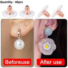 20-100pcs Transparent Earring Backs, Golden Bullet Ear Plugs, DIY Earring Accessories - Earplugs - View 12