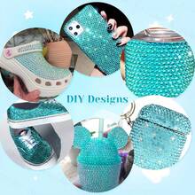 2000pcs/1000pcs Clear Lake Blue Jelly AB Resin Rhinestones, Ice-Transparent Cool Texture, Refreshing, Clear And Clean Color, Suitable For DIY Handmade Crafts, Toy Decoration, Bookmark Beautification, Jewelry Assembly, Soft Decoration Accessories, Easy To Paste And Create Fresh Elegant Decorative Items - Multicolor - View 2