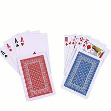 54 piezas Naipes con núcleo gris y dorso rojo, adecuados para actuaciones de magia, juegos de mesa de fiesta, tamaño de carta 56x86mm, naipes, juegos de cartas, barajador de cartas, cartas de mesa, juegos de cumpleaños - Rojo - Ver 4