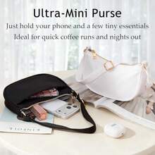 KALIDI Small Purses for Women Trendy Shoulder Bag Nylon Women's Handbags Cute Ladies Purse for Everyday Use and Night Out - Mini tamaño 1l - negro - Ver 8