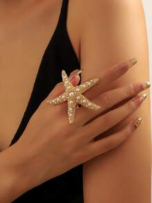 1pc Starfish Ring, Fashion Jewelry Gift For Women, Suitable For Birthday Party, Accessory For Daily Wear - starfish - View 15
