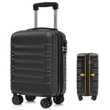 YONSLY Maleta Rígida Expandible 16/20/24/28 Pulgadas S/M/L/XL con Cerradura TSA 4 Ruedas Silenciosas 360° Cremallera YKK de Doble Reparación Bolsillo de Malla Maleta de Viaje para Vacaciones - Negro - Ver 15