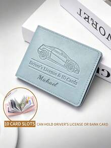 Customized Text LOGO Personalized Vehicle Registration Card Holder - Suitable For Car Insurance, Driver's License And Vehicle Documents Card Case, Auto Accessories, Unisex Personalized PU Leather ID And Driver's License, 10 Card Slots Protective Cover - Multicolor - View 10