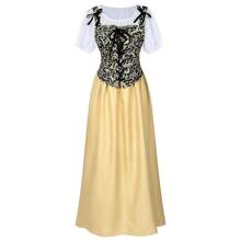 COS Halloween Costume With Square Neckline, Corset Waist, Renaissance Medieval Dress, Cosplay Outfit For Role-Playing Games - Dress - View 4