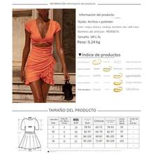 Vestido sexy escote profundo con calados y volantes, ajustado, bestseller femenino - Burdeos - Ver 10