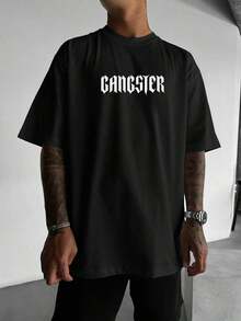 Men's T-Shirt With Geometric Pattern Y2K 2026, Urban Style, Casual, Summer, Plus Size, Solid Color - Black - View 3