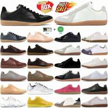 Zapatos casuales unisex, talla 36-45, zapatos casuales de mujer y zapatos deportivos de hombre, zapatos planos de suela blanda con cordones, zapatos cómodos y livianos de hombre para uso diario, de corte bajo,,,,,Zapatillas de entrenamiento clásicas alemanas, zapatillas blancas para mujer, zapatillas deportivas retro de cuero genuino con cordones, zapatillas planas versátiles. - 19 - Ver 3