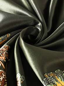 Women's Large Square Satin Scarf 90x90 Elegant Fashion Bandana For Hair And Neck - L5-verde - 查看 8