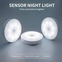 3pcs Smart LED Motion Sensor Ceiling/Wall/Under Cabinet Lights, USB Powered Rechargeable Battery, Dimmable Wireless Lighting With Motion Detection, Magnetic Track Design, Easy Installation, Suitable For Kitchen, Stairs, Closet, Pantry - LED Bulbs, Plug And Play, Durable Plastic Housing, Compatible With USB Powered Devices - Three Sets Of Induction Lights - View 14