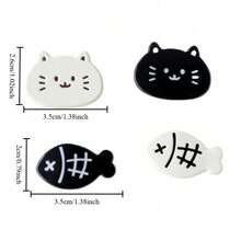 4/8pcs Cat And Fish Fridge Magnet Set, Cute Decorative Magnetic Stickers, Cartoon Fridge Magnets Suitable For Office Whiteboard, Storage Cabinet, Dishwasher, Kitchen Decor, Home Decor, Holiday Gift, Birthday Gift - Multicolor - View 5