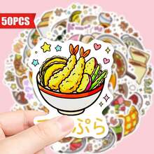 50pcs New Japanese Sukiyaki Style Stickers, Suitable For Planners, Cups And Tablet Phone Cases - 50 Japanese Food Stickers - View 7