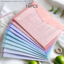 10/8/5/1pcs A4 Plastic Document Folders - Thickened File Folders, Transparent Snap Button Data Student File Storage Bags, A4 File Folders, PP Transparent Plastic Snap Button File Bags, Plastic File Folders, Macaron Color Waterproof Data Bags, Office File Folders | Fashionable File Storage | Waterproof PP Material Suitable For Students And Office Use - Multicolor - View 15