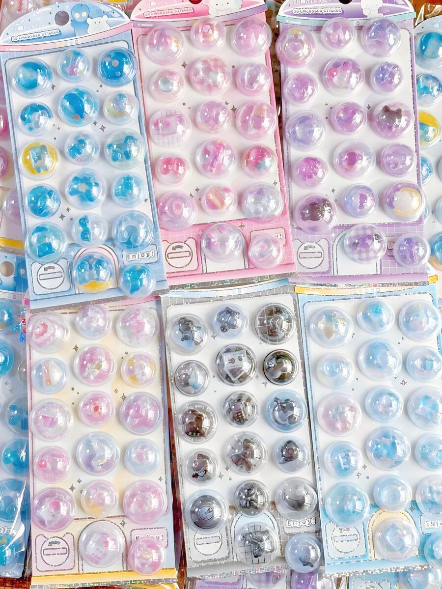 3D立体胶囊贴纸，可爱卡通贴纸，可用于DIY、日记、手机、相机装饰，精美文具用品