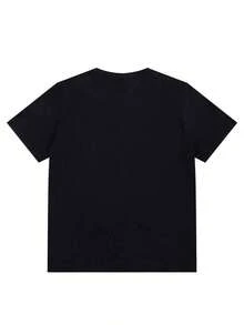 Unisex Summer Y2K Printed T-Shirt - Featuring A "Deepest Darkness Before The Dawn" Design, Featuring A Black Cat And Sky Motif, A Loose Fit, Round Nec - 黑色 - 查看 2