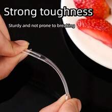 Transparent Disposable Fruit Forks, Thickened Plastic Fruit Picks, Small Cake Dessert Forks, Portable Multi-Purpose Pastry Salad Fruit Picks, Suitable For Parties, Weddings, Birthdays, Gatherings, Daily Home Kitchen, Baking, Cafes, Hygienic Practical Disposable Tableware, Convenient Takeout Dessert Utensils, Multi-Scenario Daily Use, Lightweight Durable Snack Fruit Dessert Auxiliary Tableware, Essential For Home, Restaurant, Outdoor Gatherings - Transparent - View 3