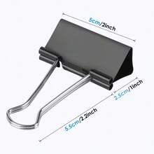 5pcs Extra Large Black Metal Binder Clips, Strong Spring Structure, Metal Rings, Designed For Office Organization, Smooth Metal Surface, Heavy Duty Iron Clips, File Folder, Test Paper, Bill Clips, Black Heavy Duty Large Paper Clips, Suitable For Office And Home, Stationery, School Supplies, Office Supplies, Portable Non-Slip, Economic And Practical Office Supplies! - Multicolor - View 5