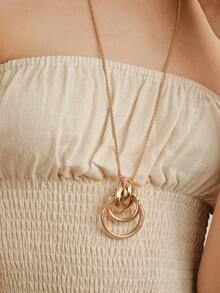 Nocturel Collar con colgante circular - Amarillo Oro - Ver 4