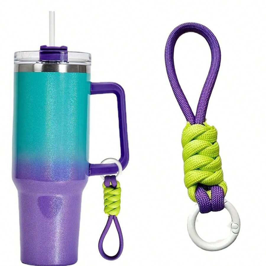 Multi-Color Knotted Cup Lanyard, Creative Keychain Lanyard, Detachable Anti-Lost Hanging Strap - Multicolor - View 1