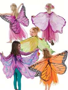 1pc Butterfly Cape, Angel Butterfly Wings, Party Costume, Children's Stage Performance, Suitable For Children And Teens Holiday Costume Prop - Multicolor - View 1