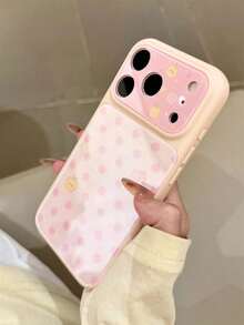 Summer Creative Cute Polka Dot Cartoon Fruit Pattern Phone Case Compatible With IPhone 17 Pro Max, 17 Pro, 17, 16 Pro Max, 16 Pro, 16, 15 Pro Max, 15 Pro, 14 Pro Max, 14 Pro, Candy Color Camera Protective Back Cover - Pink - View 3